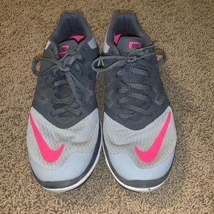Nike gray and pink running shoes!
